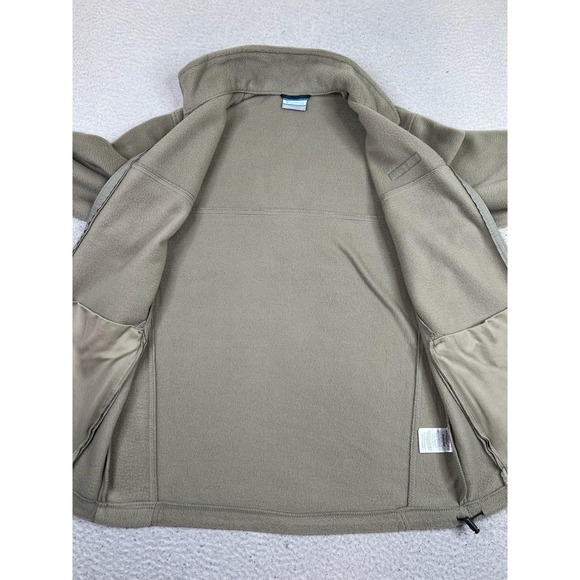 Columbia Jacket Mens Small Beige Full Zip Fleece WM3220 Hiking Outdoor Warm - Picture 5 of 9